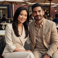 Dr. Sarah Chen and Michael Reyes couple photo
